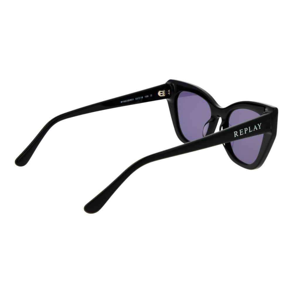 Replay Black Plastic Sunglasses