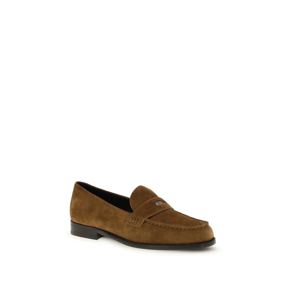Tory Burch Beige Calf Leather Bos Taurus Slip-On Loafers - BrandFit 88