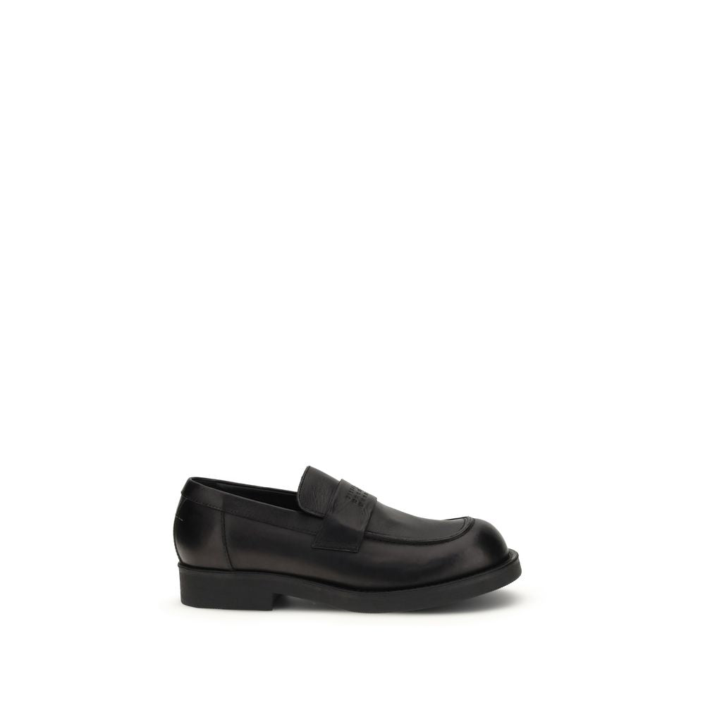MM6 Black Calf Leather Bos Taurus Slip-On Loafers