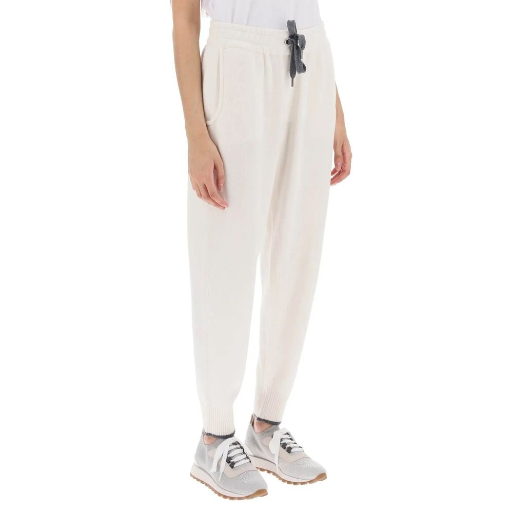 Brunello Cucinelli White Cashmere Athletic Pants - BrandFit 88