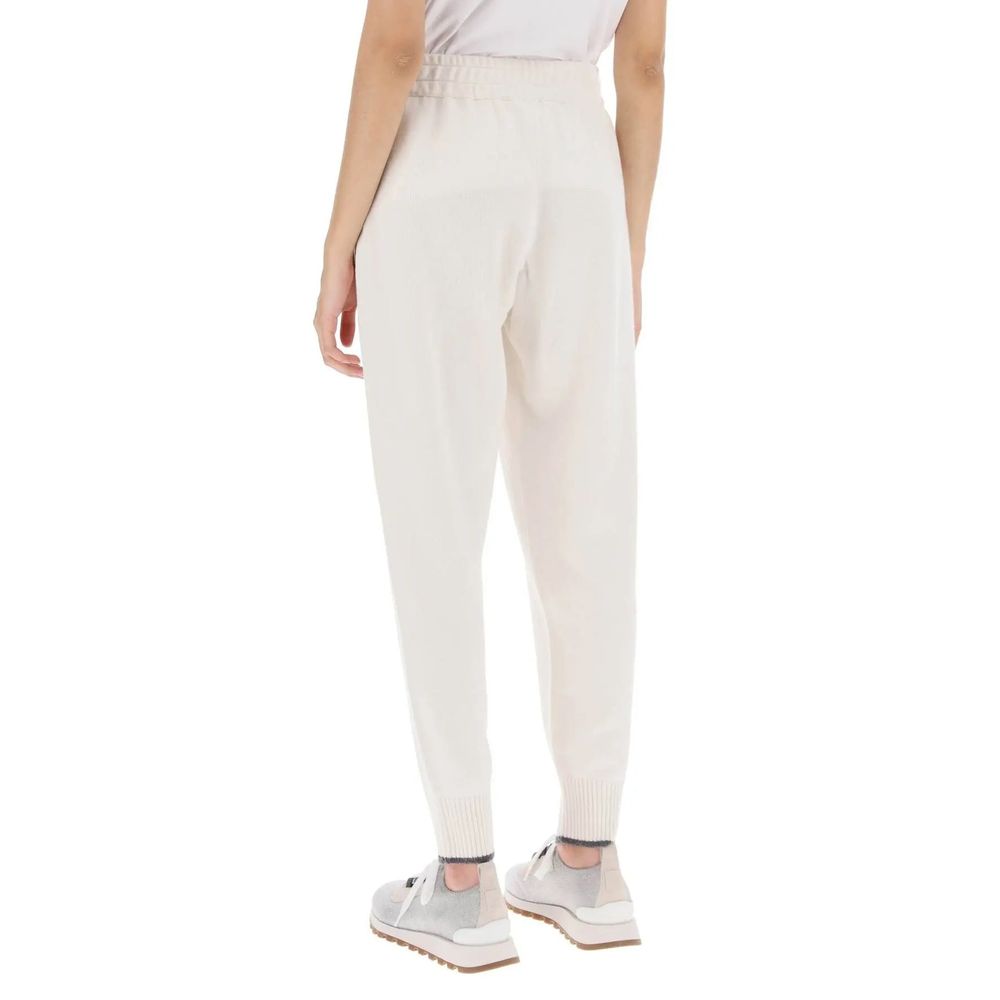 Brunello Cucinelli White Cashmere Athletic Pants - BrandFit 88