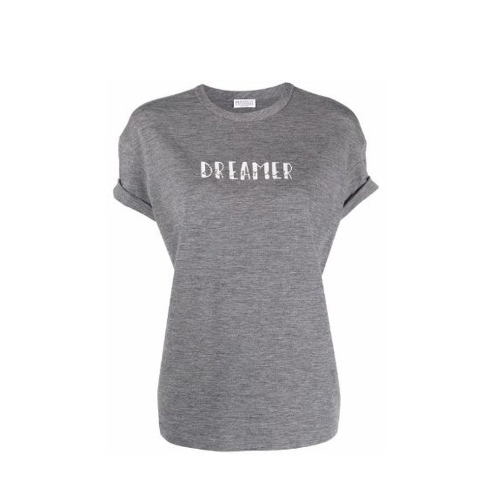 Brunello Cucinelli Gray Elastane T-Shirt - BrandFit 88