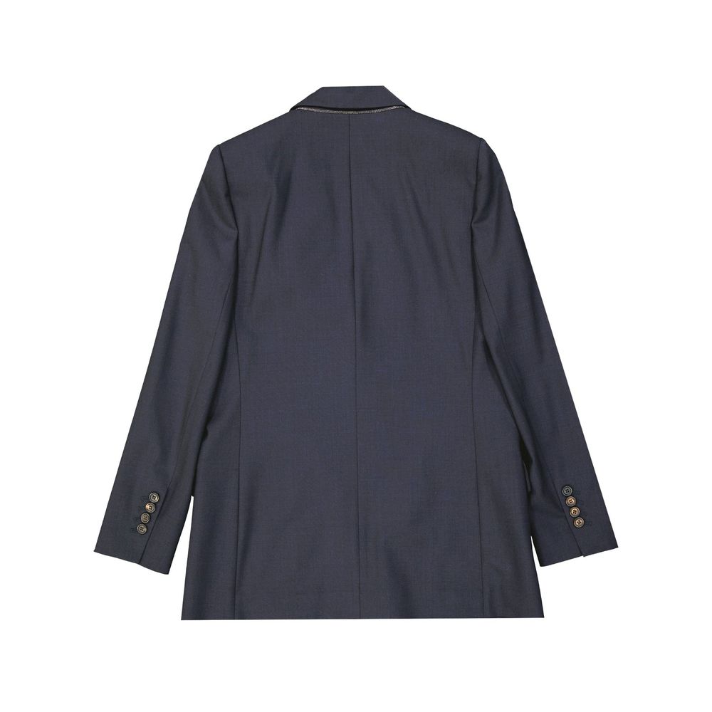 Brunello Cucinelli Blue Virgin Wool Jackets And Coat - BrandFit 88