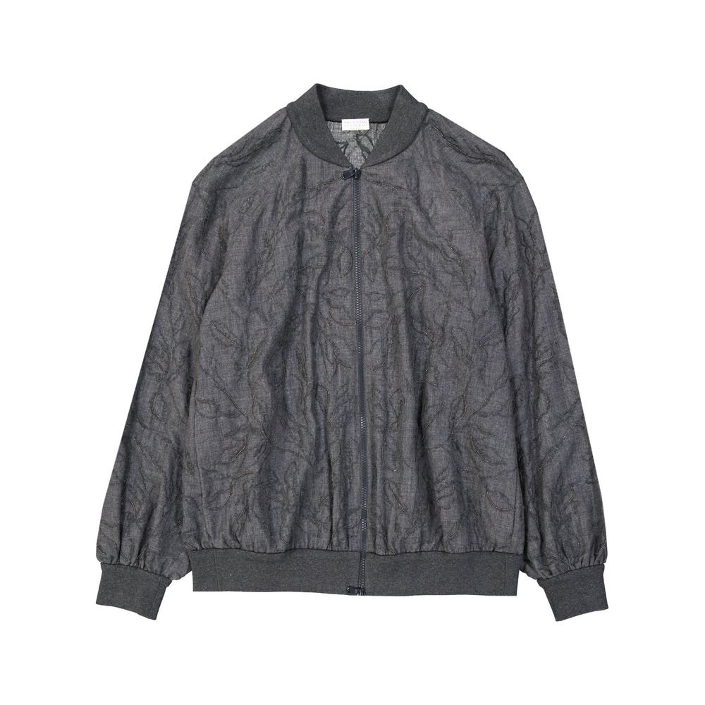 Brunello Cucinelli Gray Virgin Wool Bomber - BrandFit 88