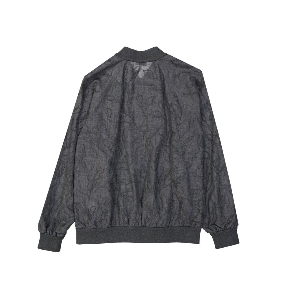 Brunello Cucinelli Gray Virgin Wool Bomber - BrandFit 88