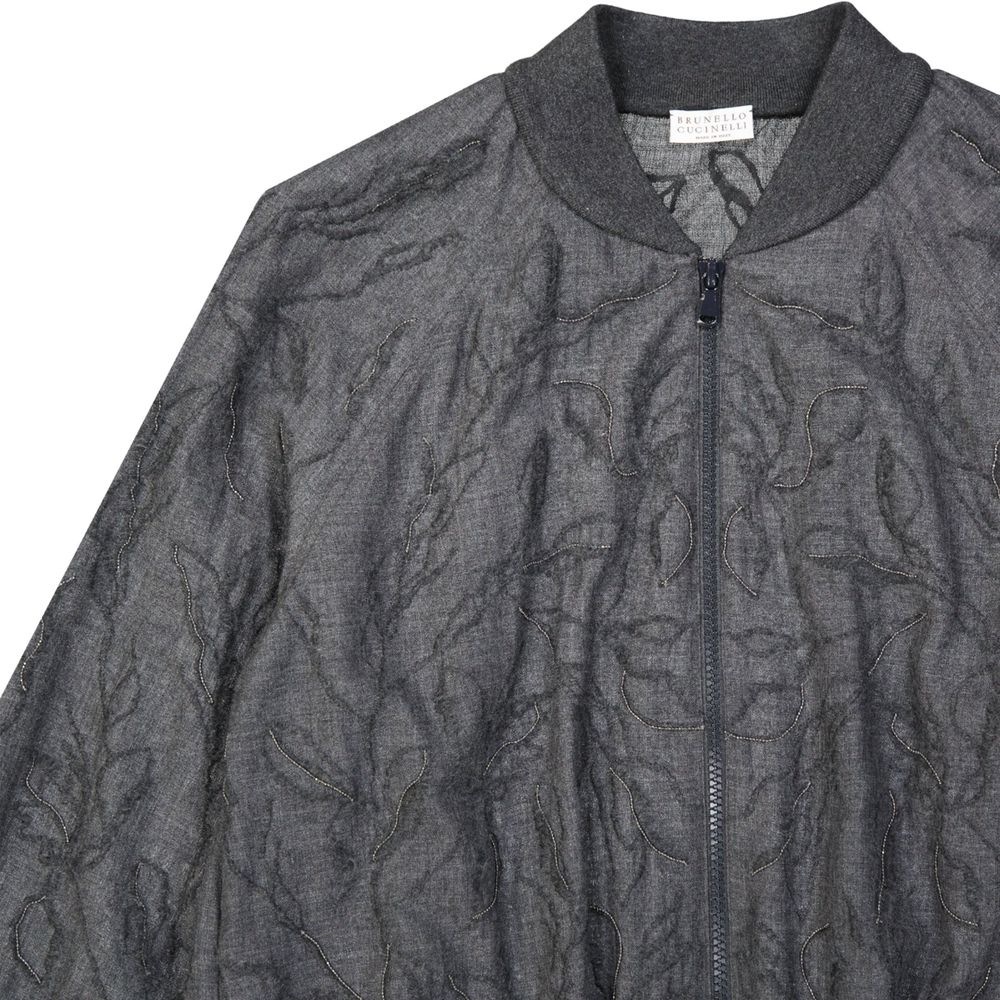 Brunello Cucinelli Gray Virgin Wool Bomber - BrandFit 88
