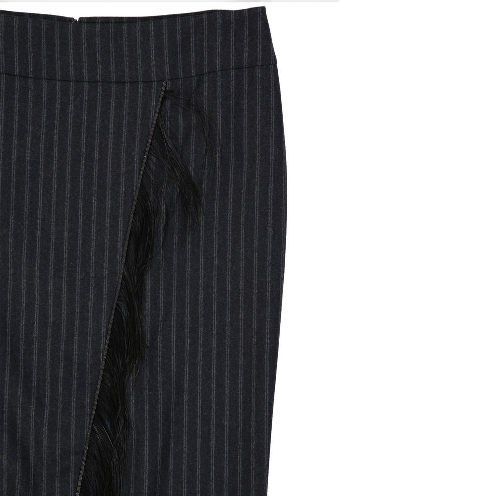 Brunello Cucinelli Gray Virgin Wool Midi Skirt - BrandFit 88