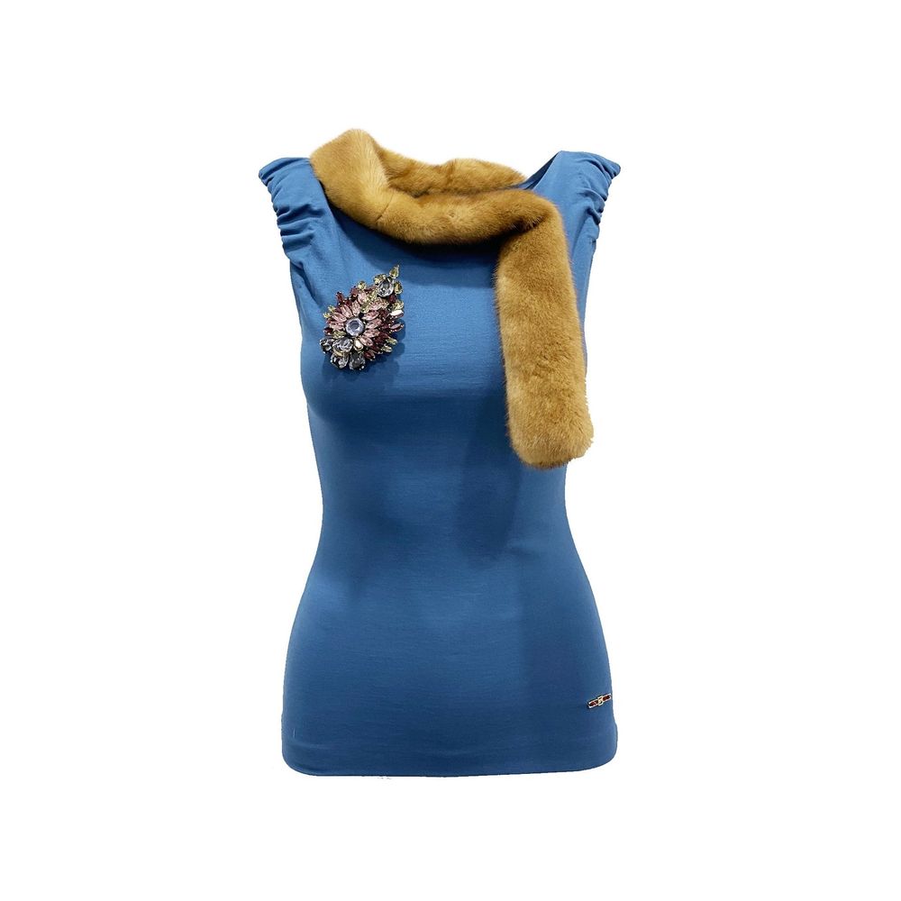 Dsquared² Blue Viscose Tank Tops - BrandFit 88