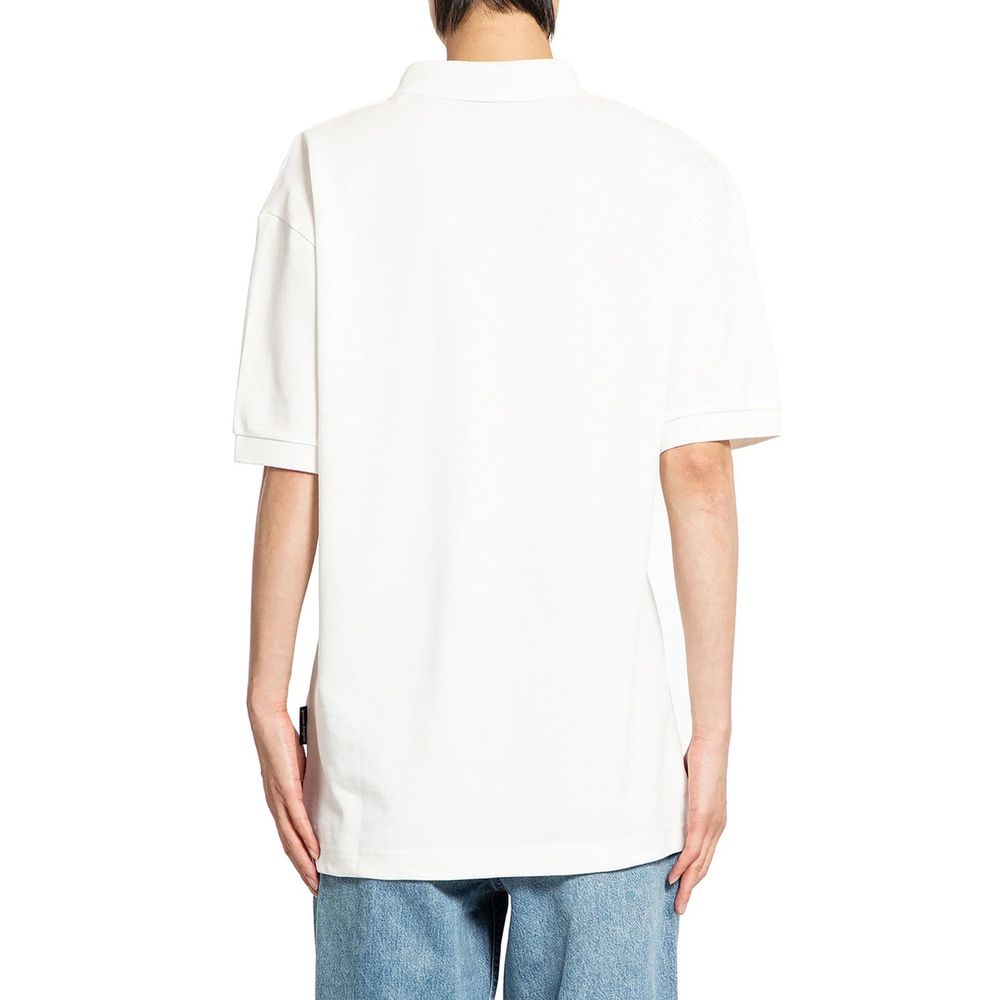 Palm Angels White Cotton Polo Shirt - BrandFit 88