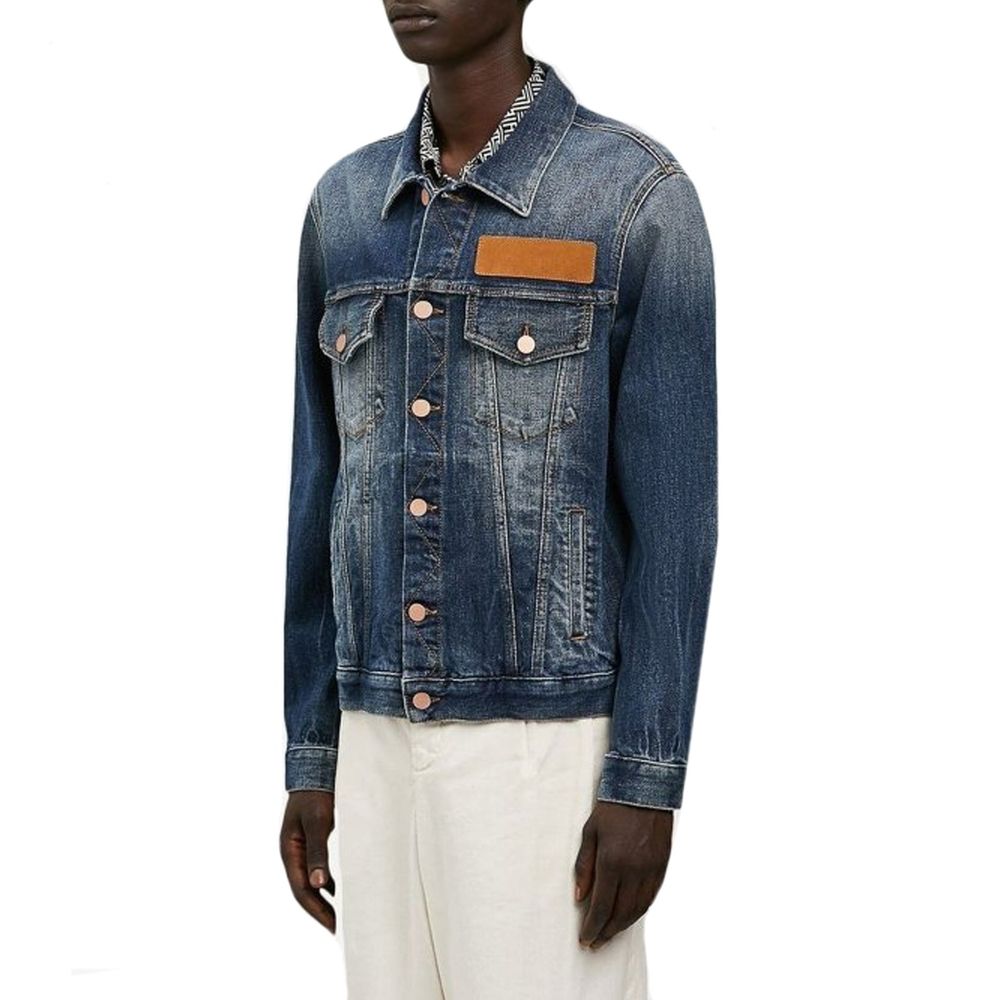 Palm Angels Blue Cotton Denim Jacket - BrandFit 88