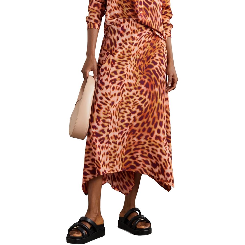 Stella McCartney Orange Silk Midi Skirt - BrandFit 88
