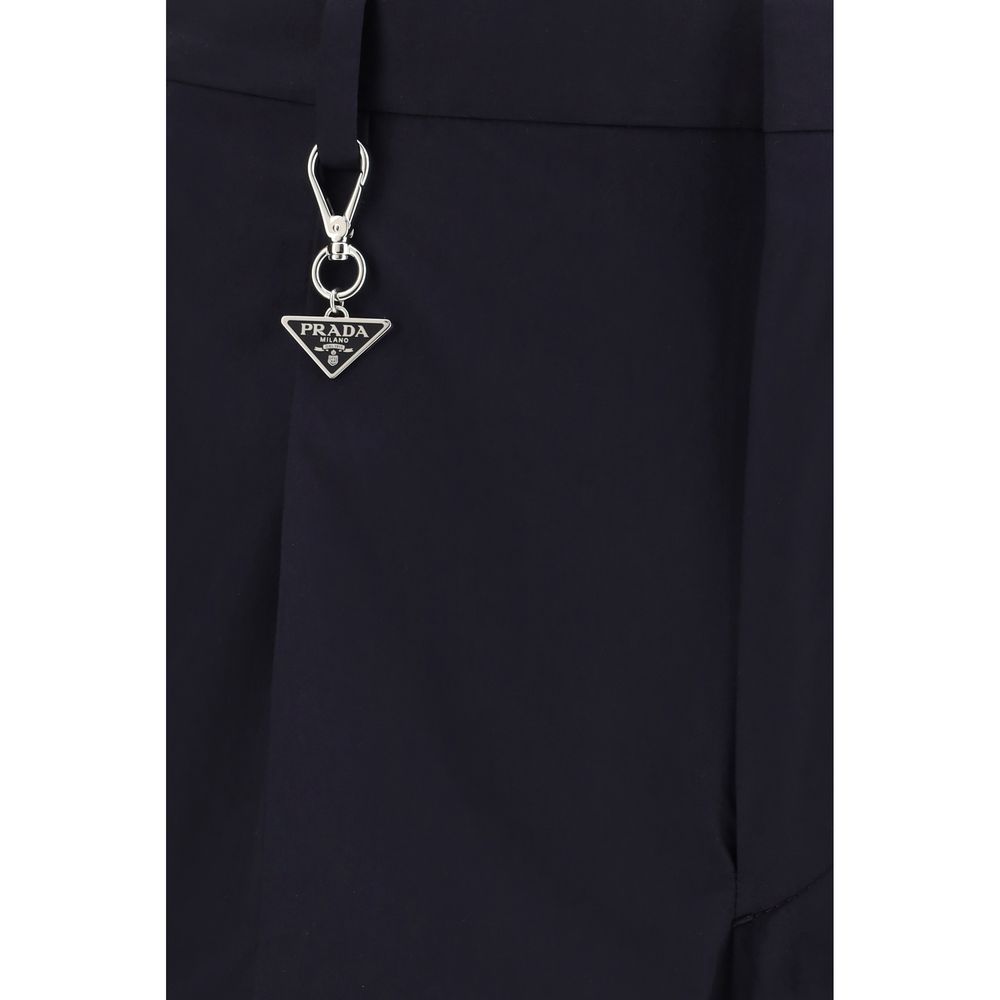 Prada Blue Cotton Casual Pants