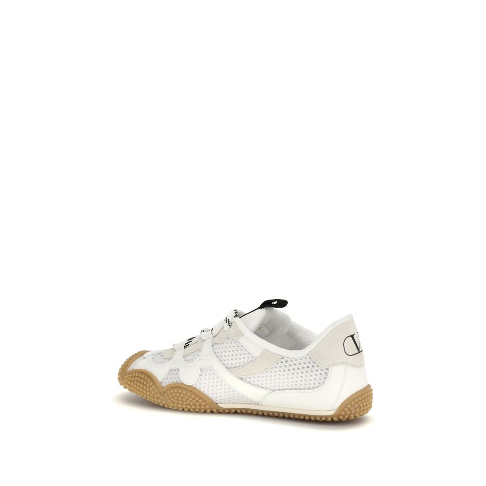 Valentino Garavani White Calf Leather Bos Taurus Athletic Sneakers