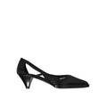 Prada Black Silk Mid Heel Pumps