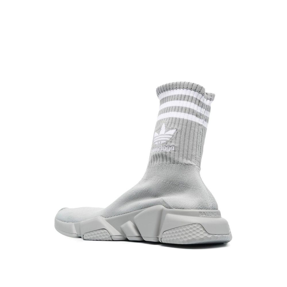 BALENCIAGA X ADIDAS Gray Nylon Athletic Sneakers