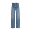 Self-Portrait Blue Cotton Straight-Leg Jeans