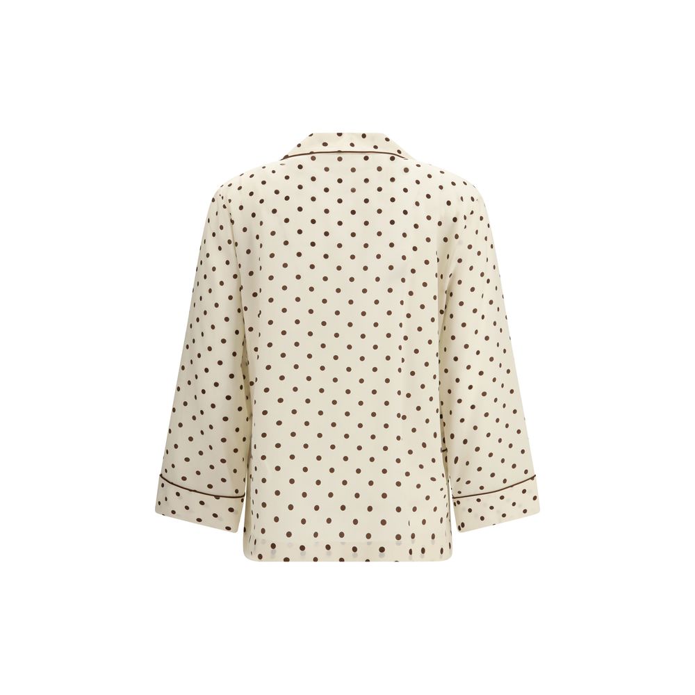 P.A.R.O.S.H. Beige Silk Pattern Shirt