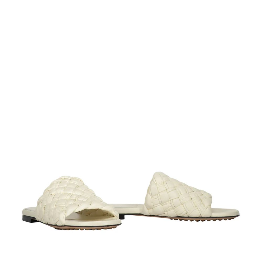 Bottega Veneta White Lamb Leather Mules - BrandFit 88