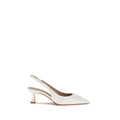 Santoni White Calf Leather Bos Taurus High Heel Pumps