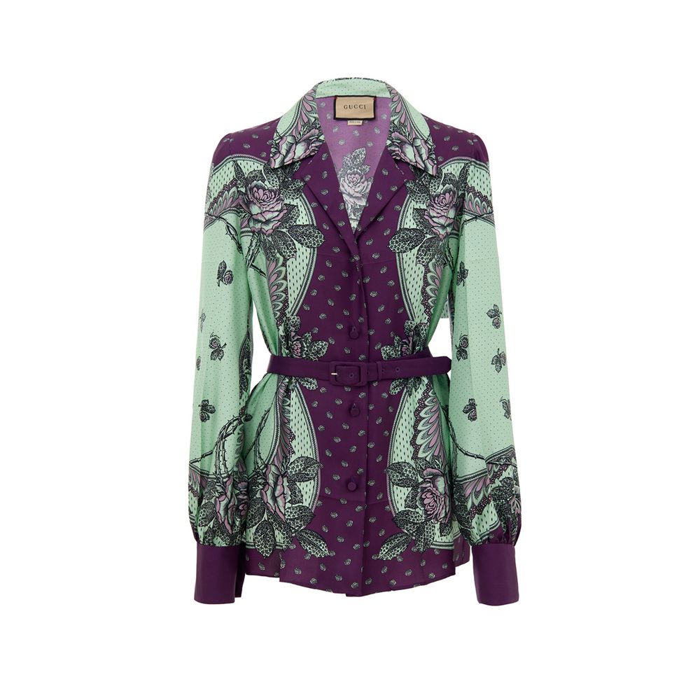 Gucci Green Silk Pattern Shirt - BrandFit 88