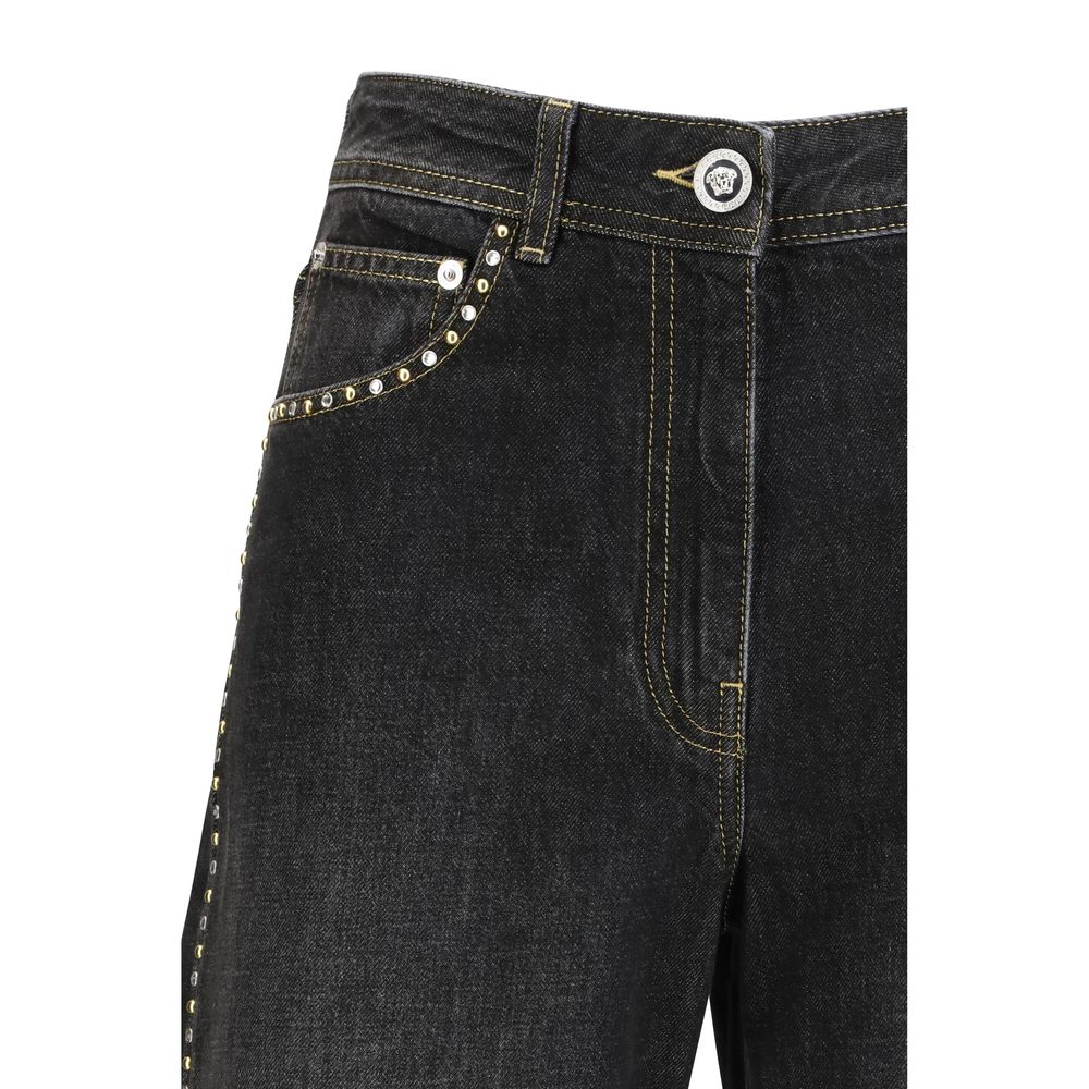 Versace Black Cotton Straight-Leg Jeans - BrandFit 88