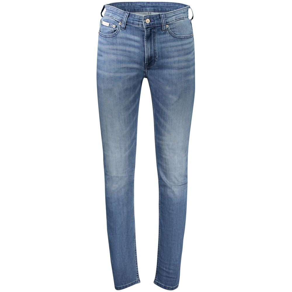Calvin Klein Blu Cotton Men's Slim-Taper Jean