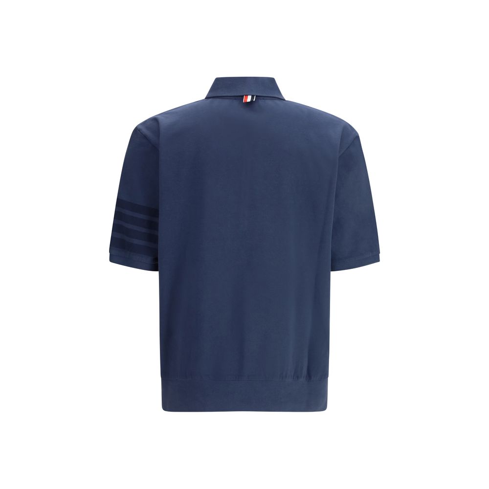 Thom Browne Blue Cotton Polo Shirt