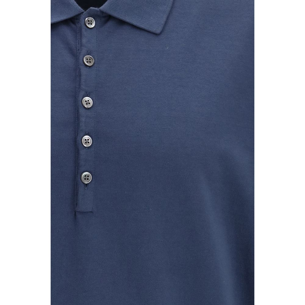 Thom Browne Blue Cotton Polo Shirt
