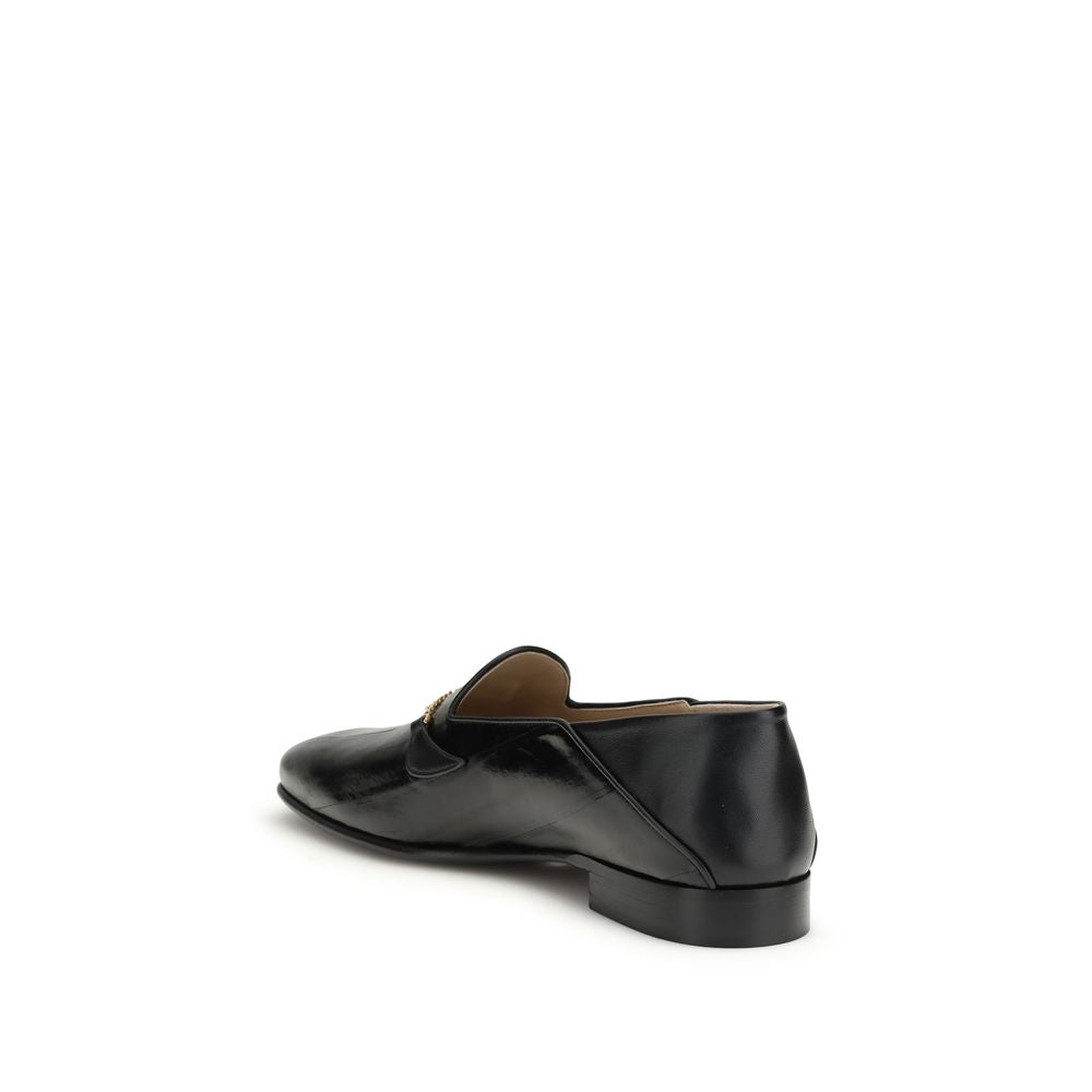 Valentino Garavani Black Calf Leather Bos Taurus Slip-On Loafers