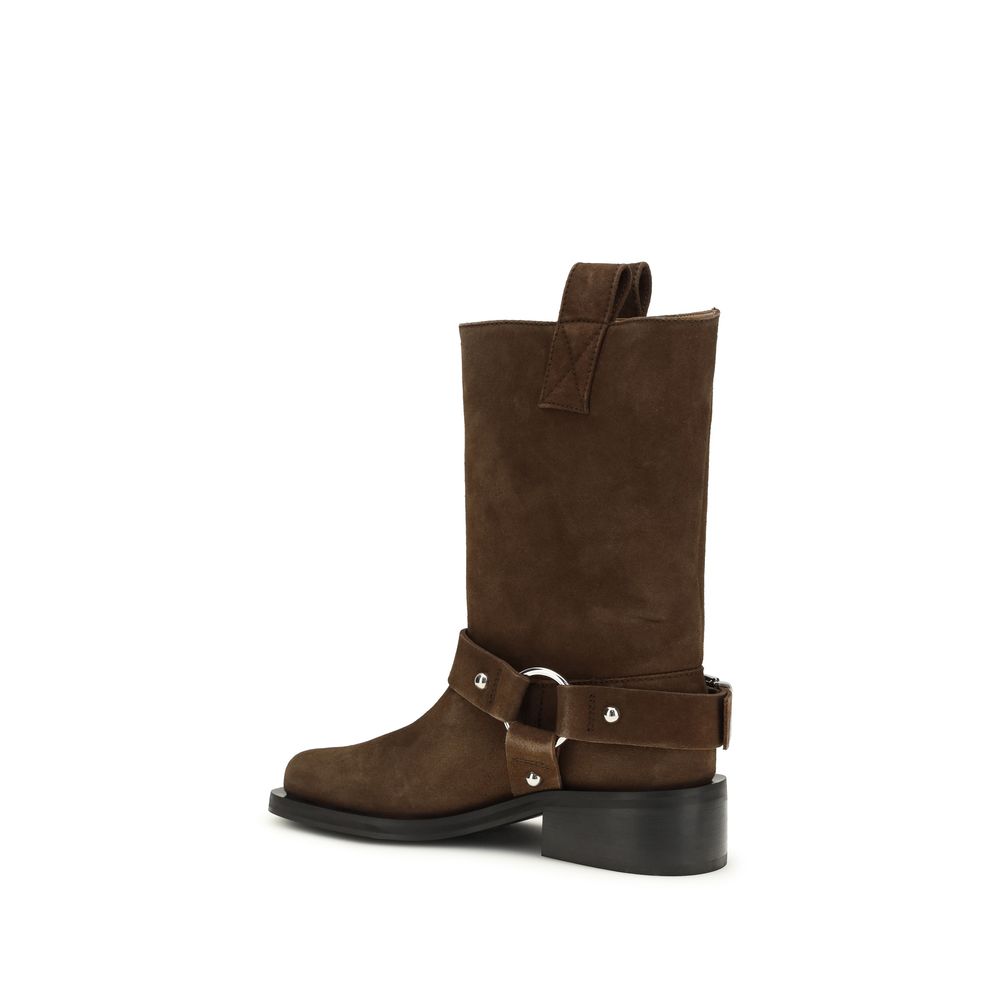 Ganni Brown Calf Leather Bos Taurus Lace-Up Boots - BrandFit 88