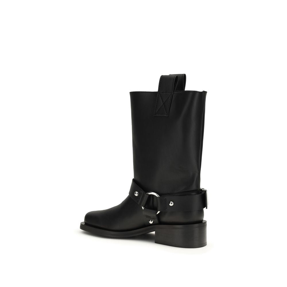 Ganni Black Calf Leather Bos Taurus Lace-Up Boots - BrandFit 88