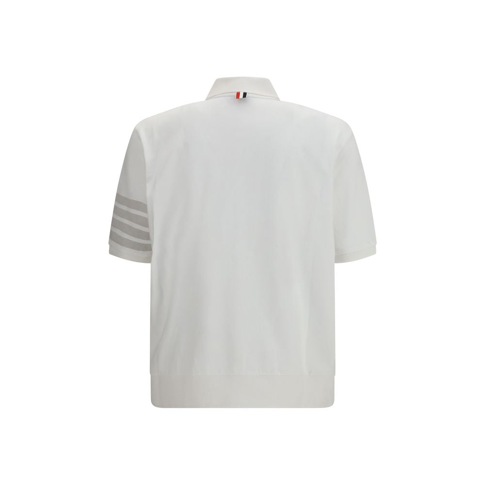 Thom Browne White Cotton Polo Shirt