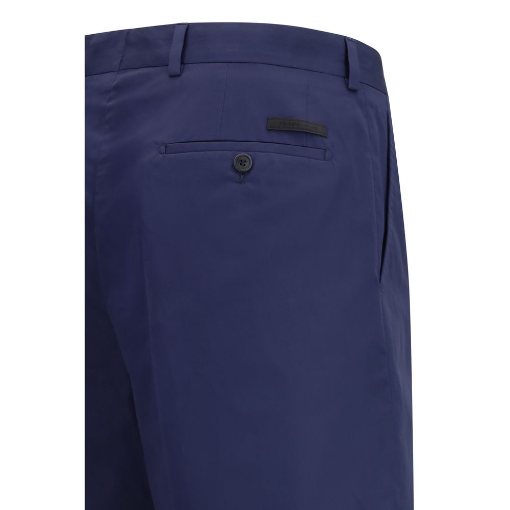 Prada Blue Cotton Bermuda Shorts