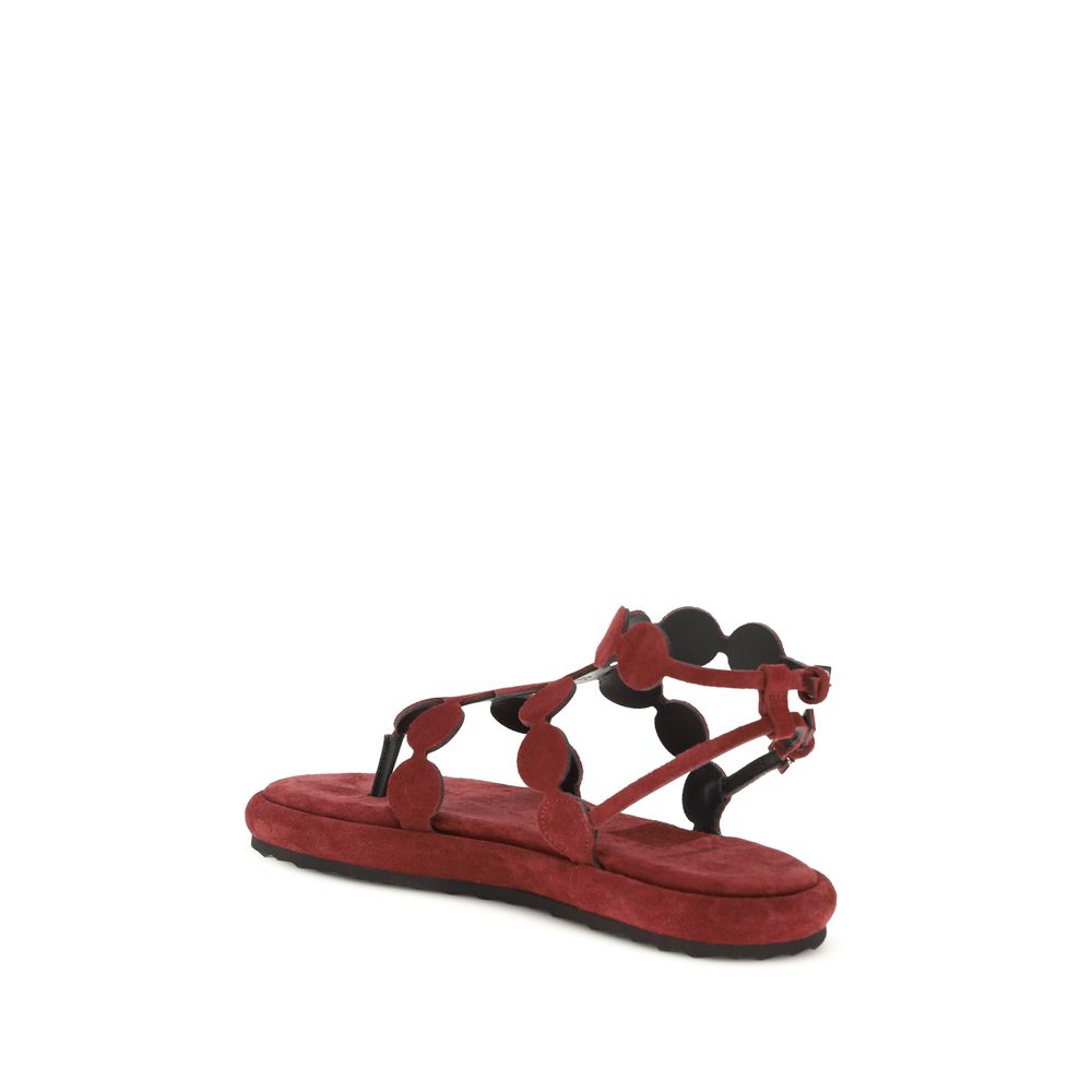 Pierre Hardy Brown Calf Leather Bos Taurus Platform Sandals