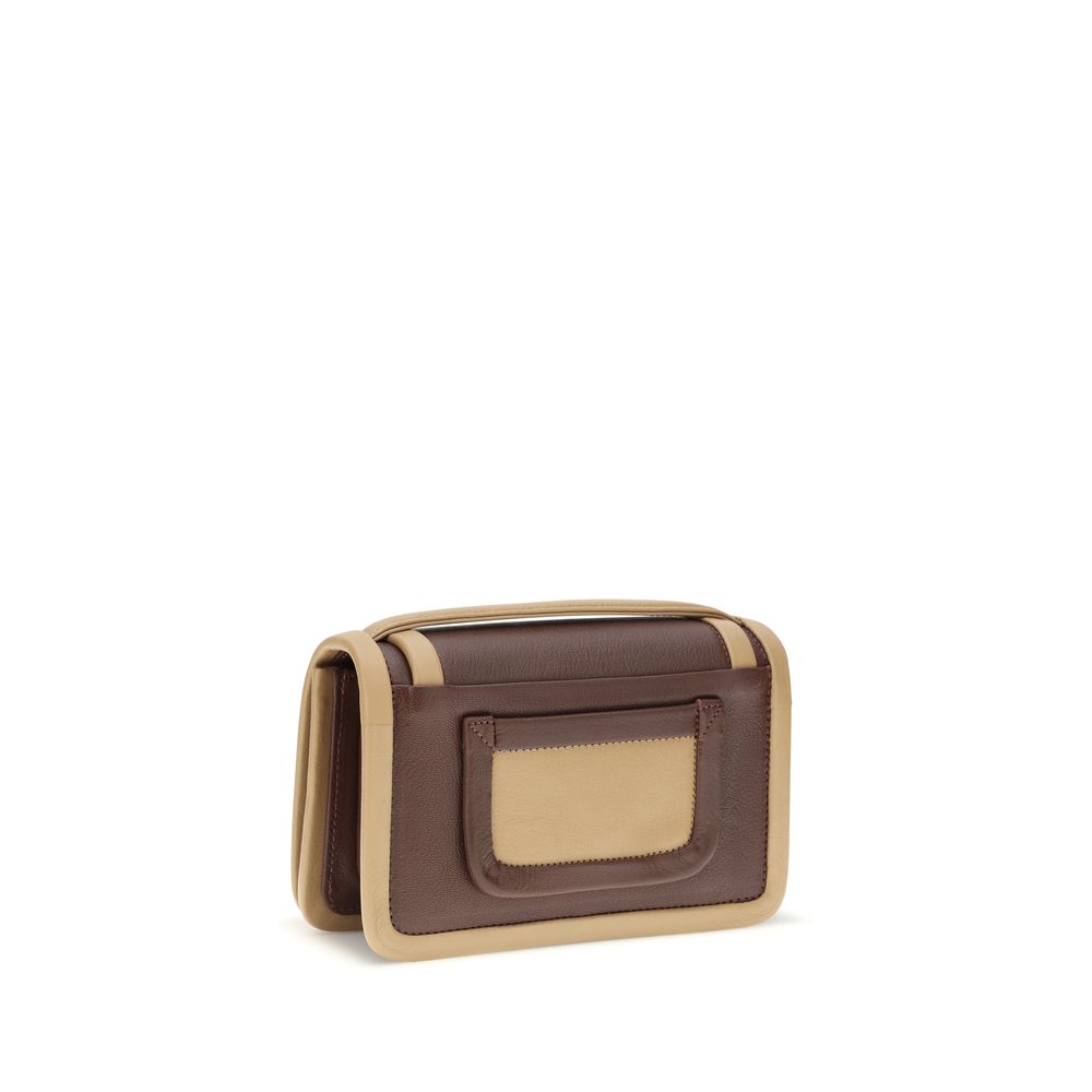Pierre Hardy Brown Calf Leather Bos Taurus Shoulder Bag
