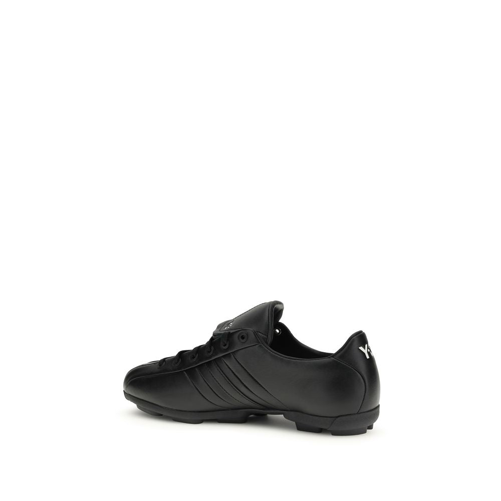 Y-3 Black Calf Leather Bos Taurus Athletic Sneakers