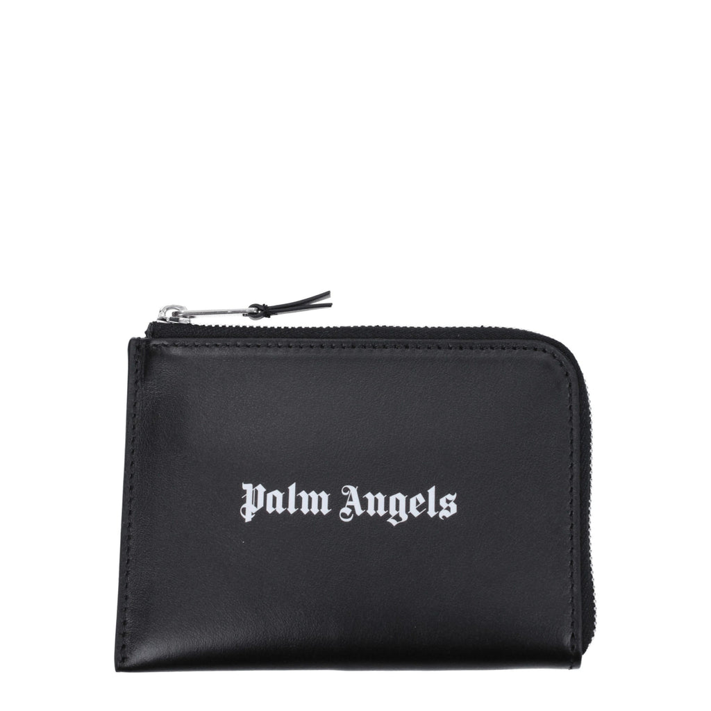 Palm Angels Black Leather Cardholder