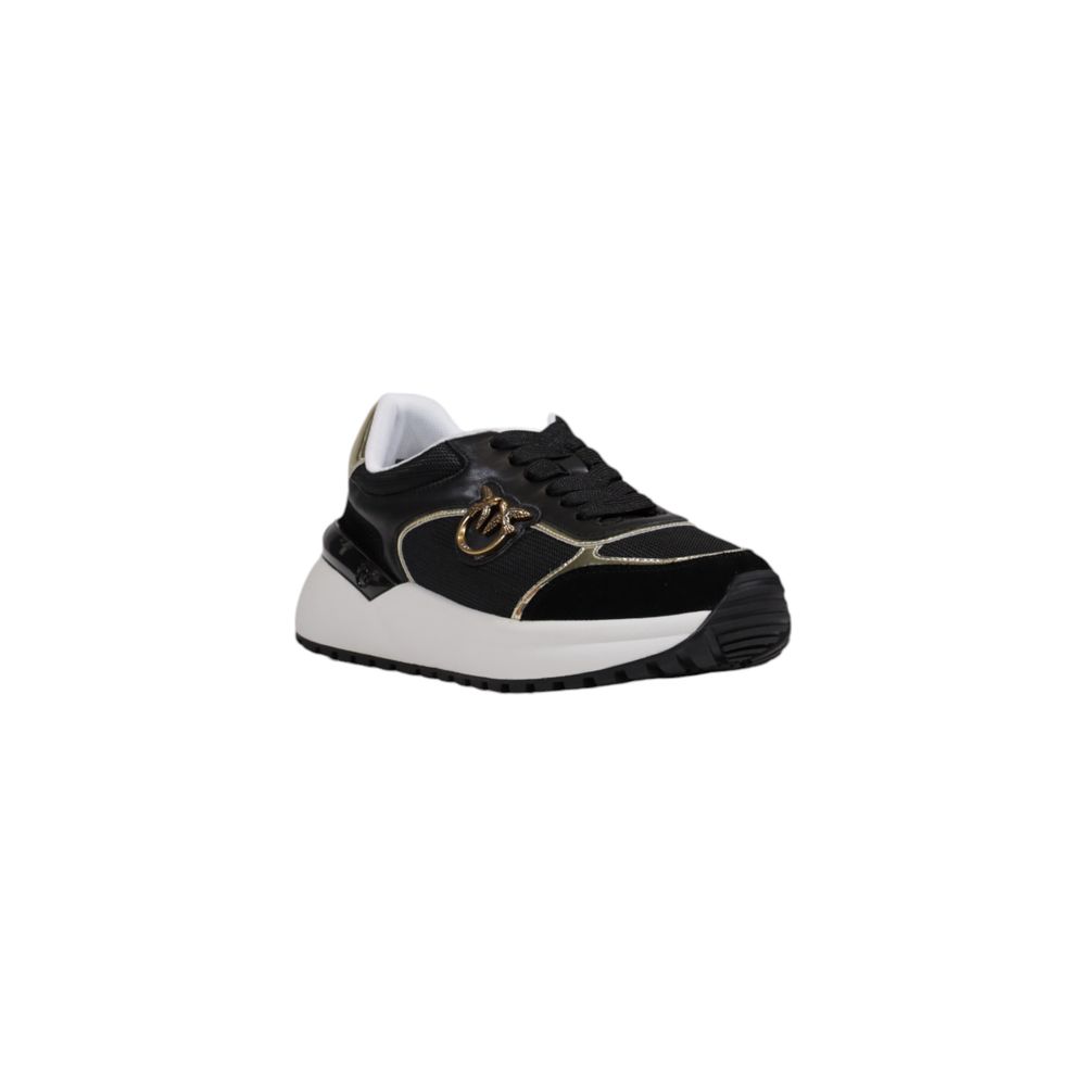 PINKO Black Leather Low Top Sneakers