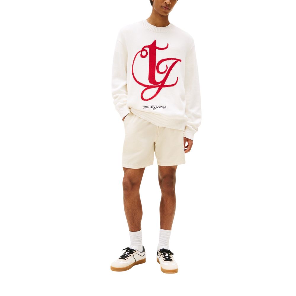 Tommy Hilfiger Jeans Cream Recycled Cotton Sweatshirt