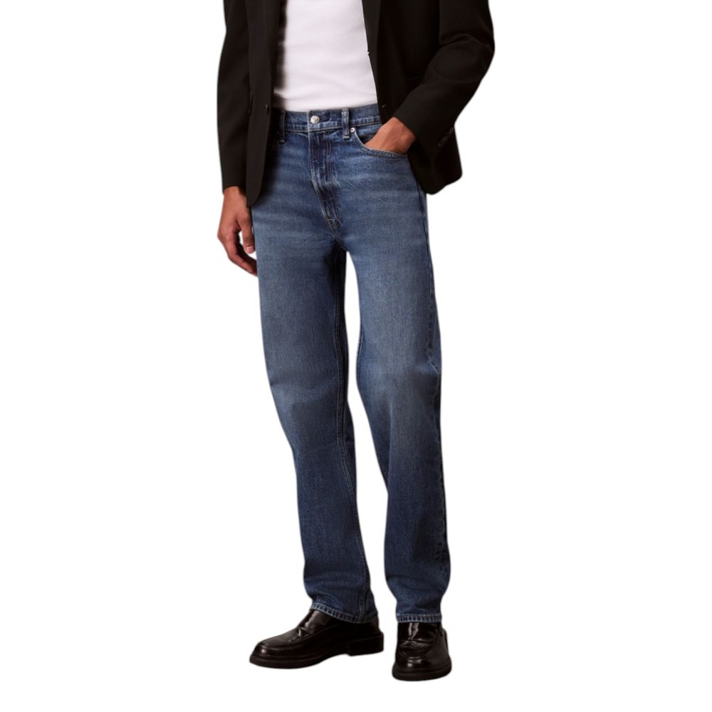Calvin Klein Jeans Blue Cotton Relaxed Fit Jeans