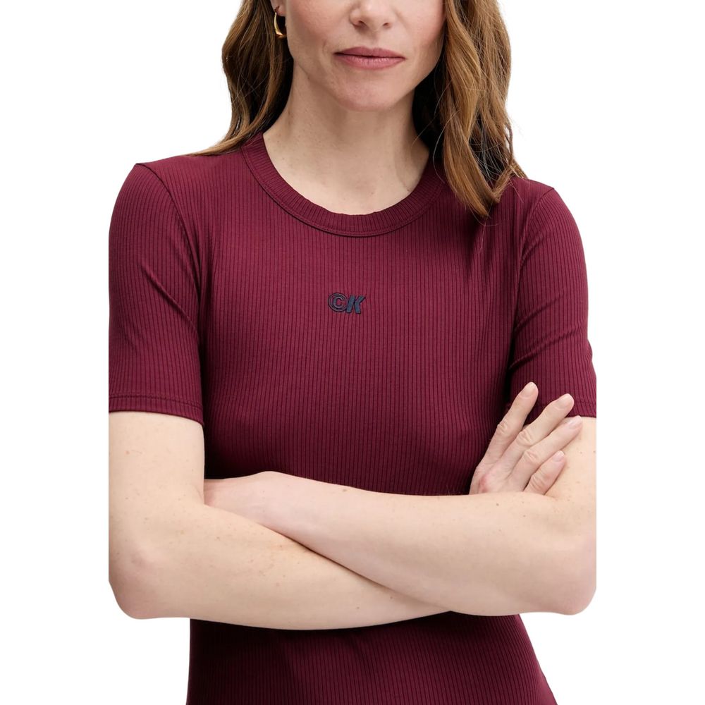 Calvin Klein Jeans Bordeaux Modal Long Dress