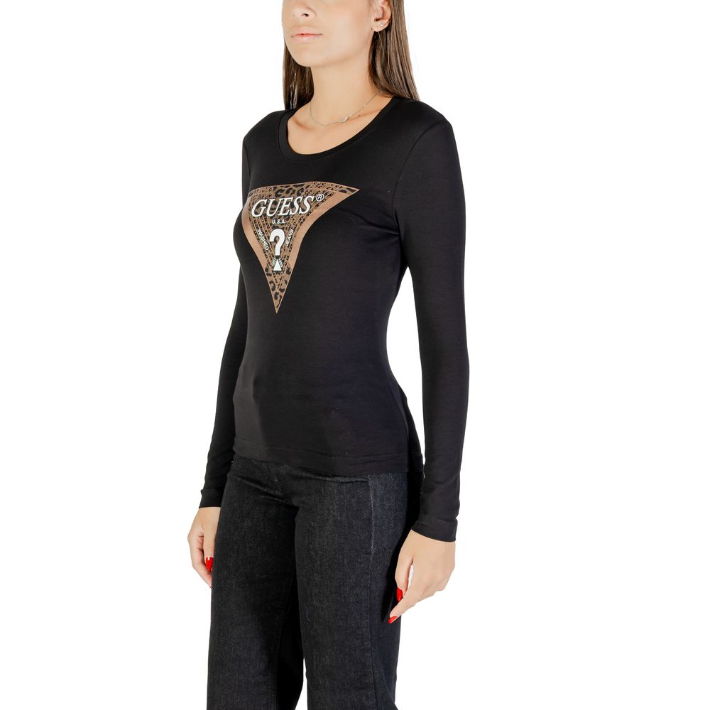 Guess Black Cotton Long Sleeve T-Shirt