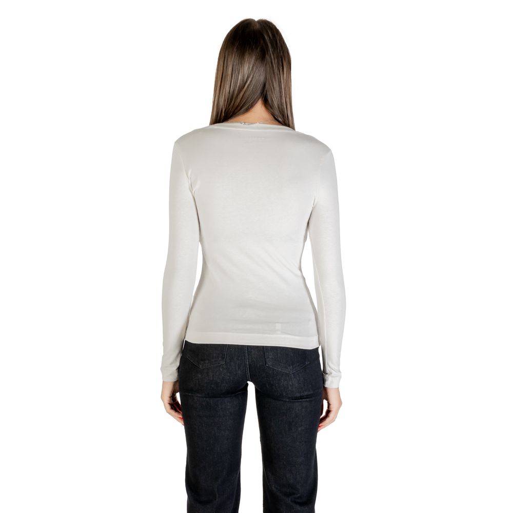 Guess Cream Cotton Long Sleeve T-Shirt