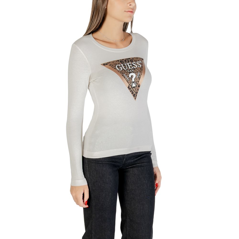 Guess Cream Cotton Long Sleeve T-Shirt