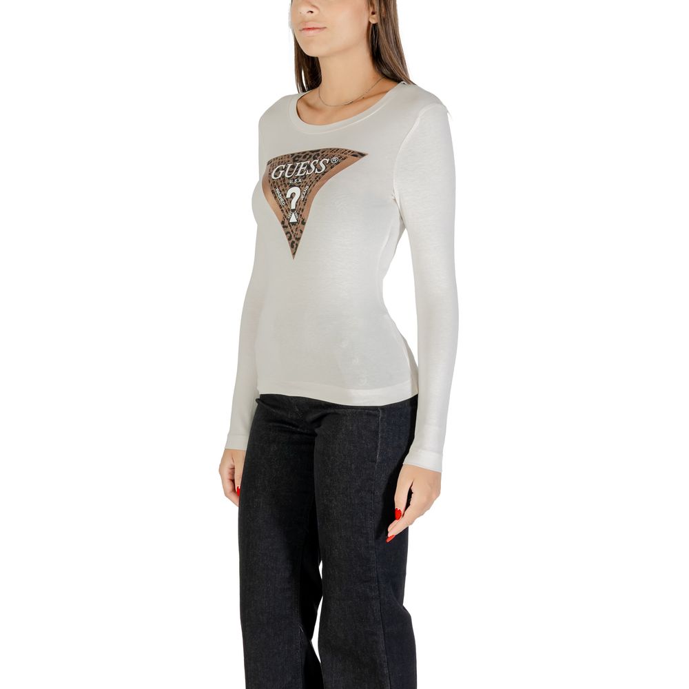 Guess Cream Cotton Long Sleeve T-Shirt