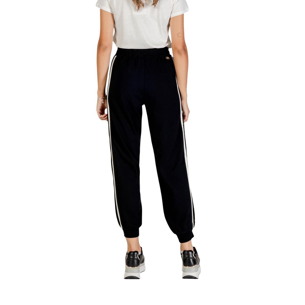 Liu Jo Black And White Cotton Joggers (Workout Pants)