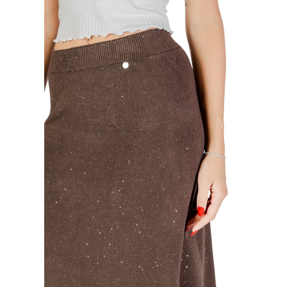 Liu Jo Brown Viscose Long Skirt