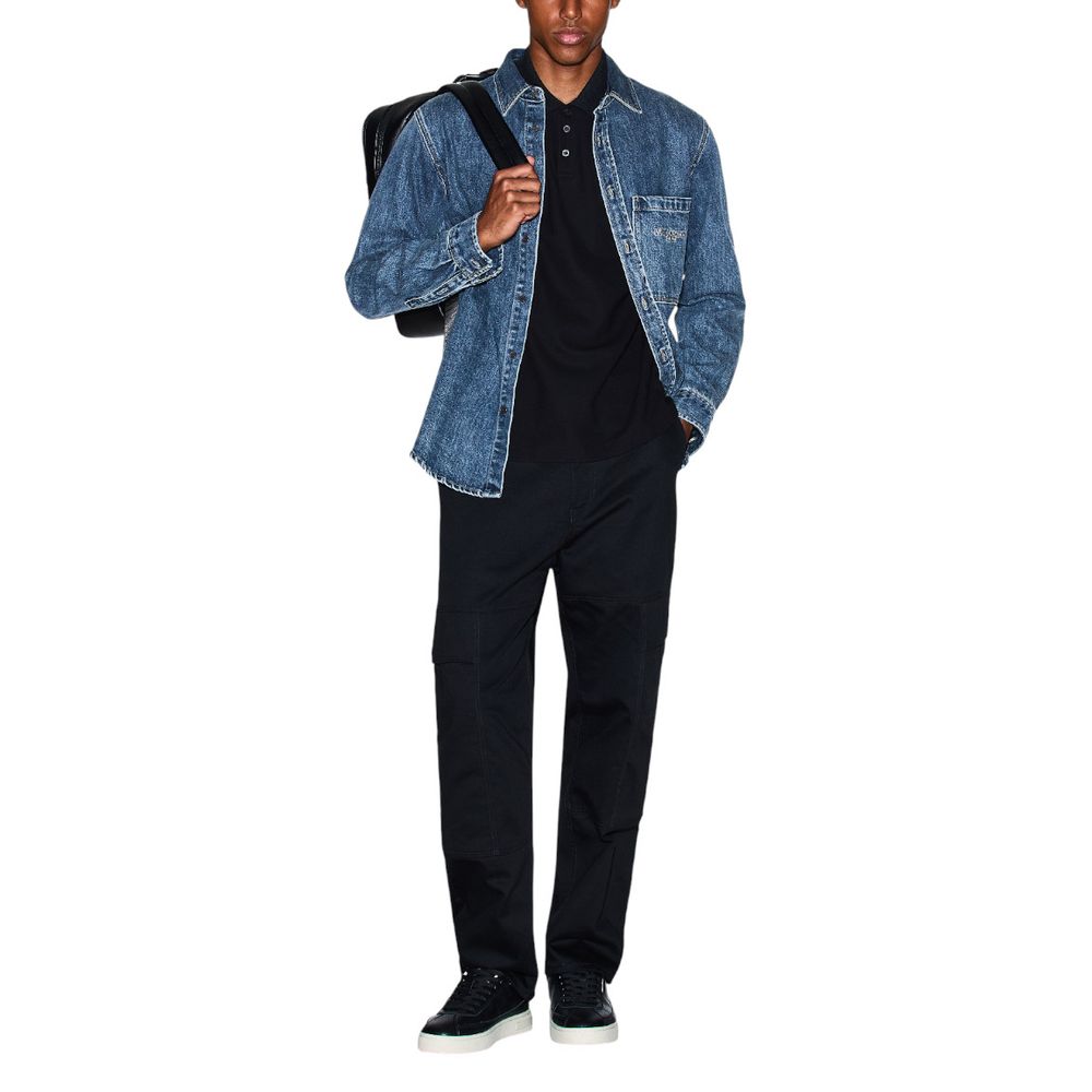 Armani Exchange Blue Denim Shirt