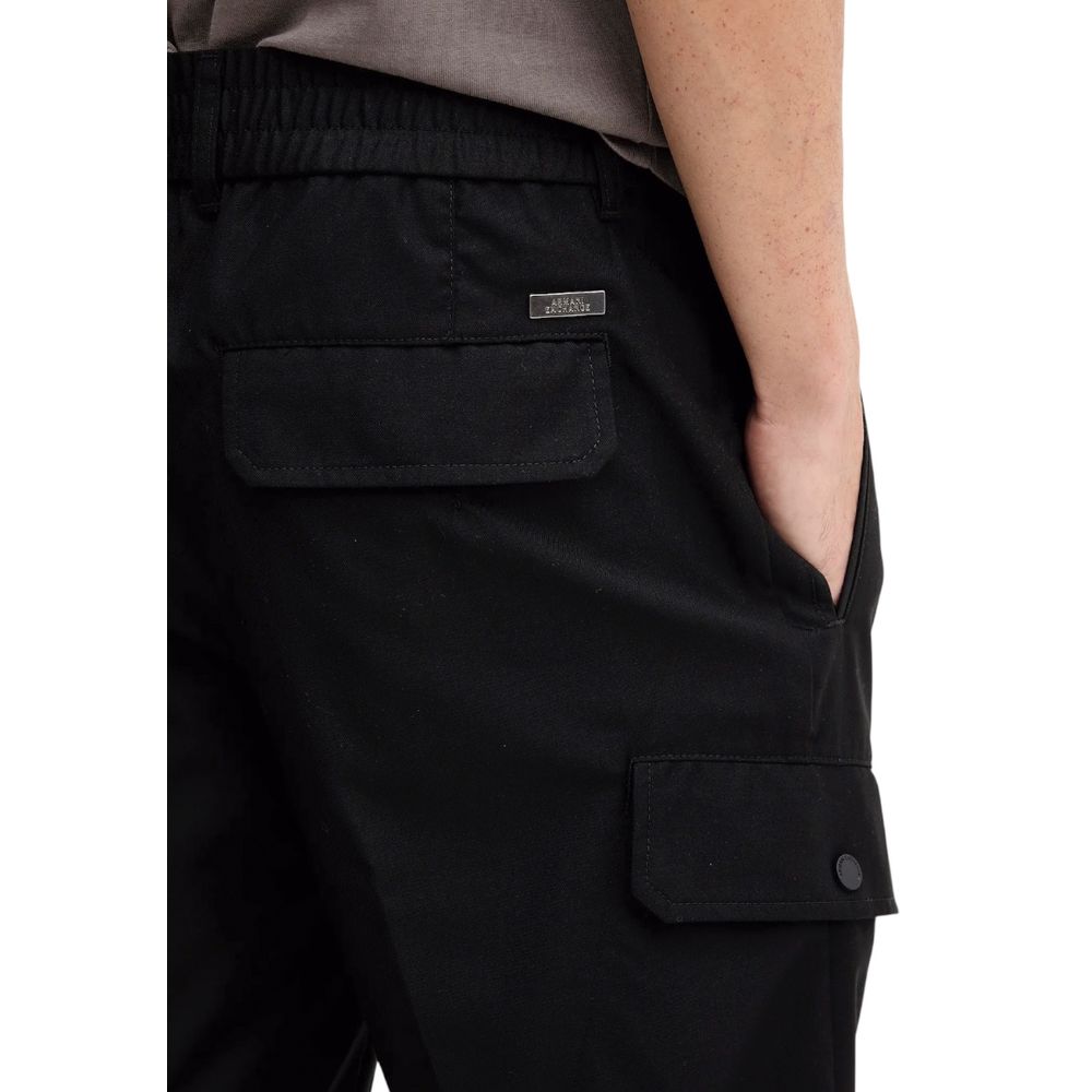 Armani Exchange Black Polyester Casual Pants