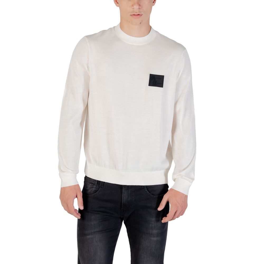 Armani Exchange White Marabou Sweatshirt